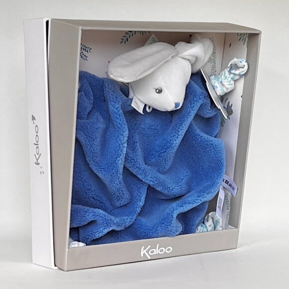 Kaloo Brand New Ocean Blue Rabbit Doudou /Lovey/Security blanket for Baby 0+ - Picture 3 of 9